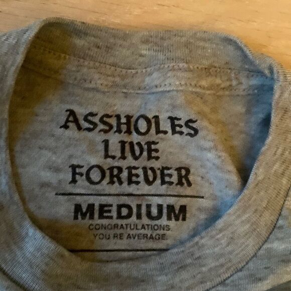 Assholes Live Forever Shirt Heather Blue M New - Picture 3 of 3